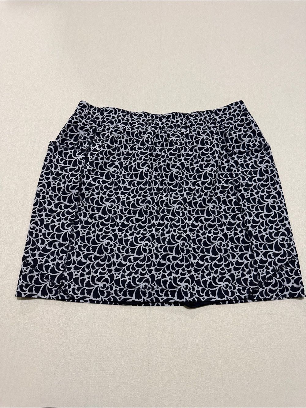 Chico's Navy & White Floral Mini Skirt